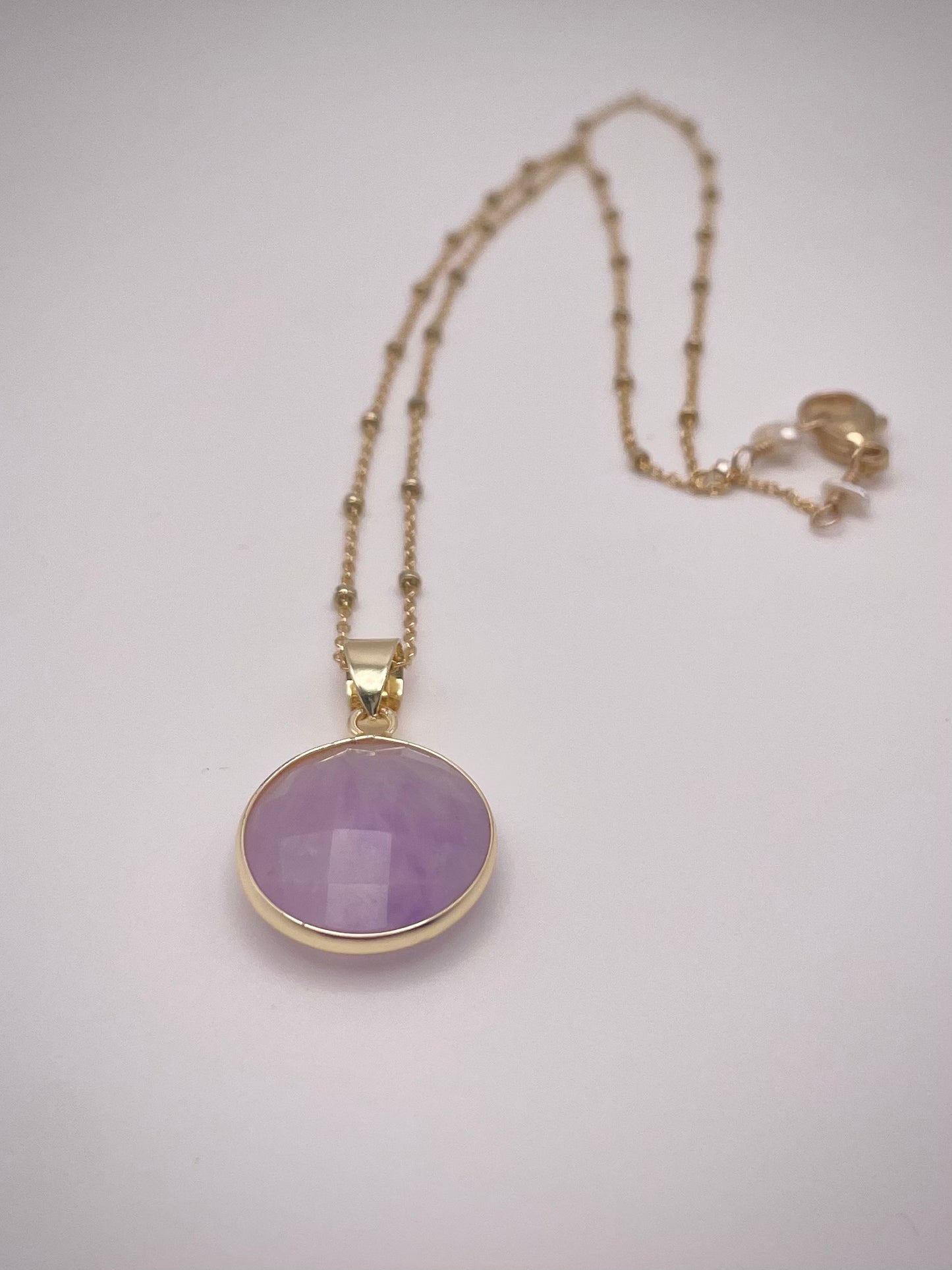 GF Satellite Chain Necklace w/ Amethyst Pendant
