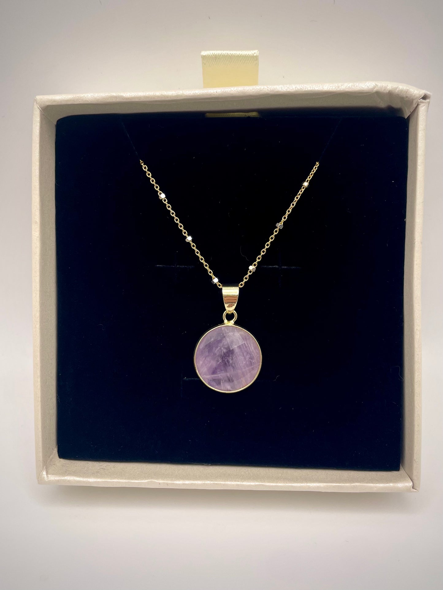 GF Satellite Chain Necklace w/ Amethyst Pendant