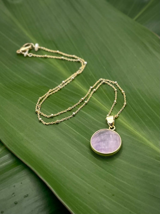 GF Satellite Chain Necklace w/ Amethyst Pendant