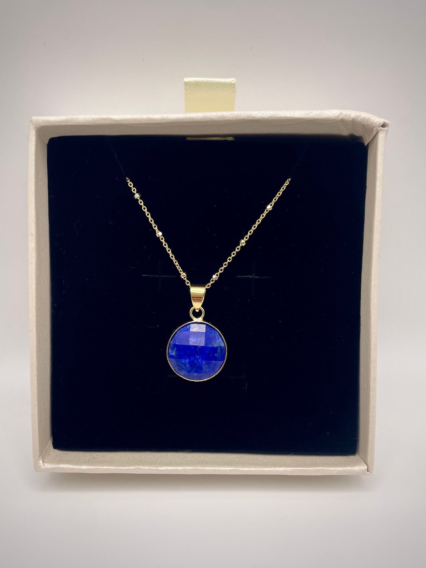 GF Satellite Chain Necklace w/ Lapis Lazuli Pendant