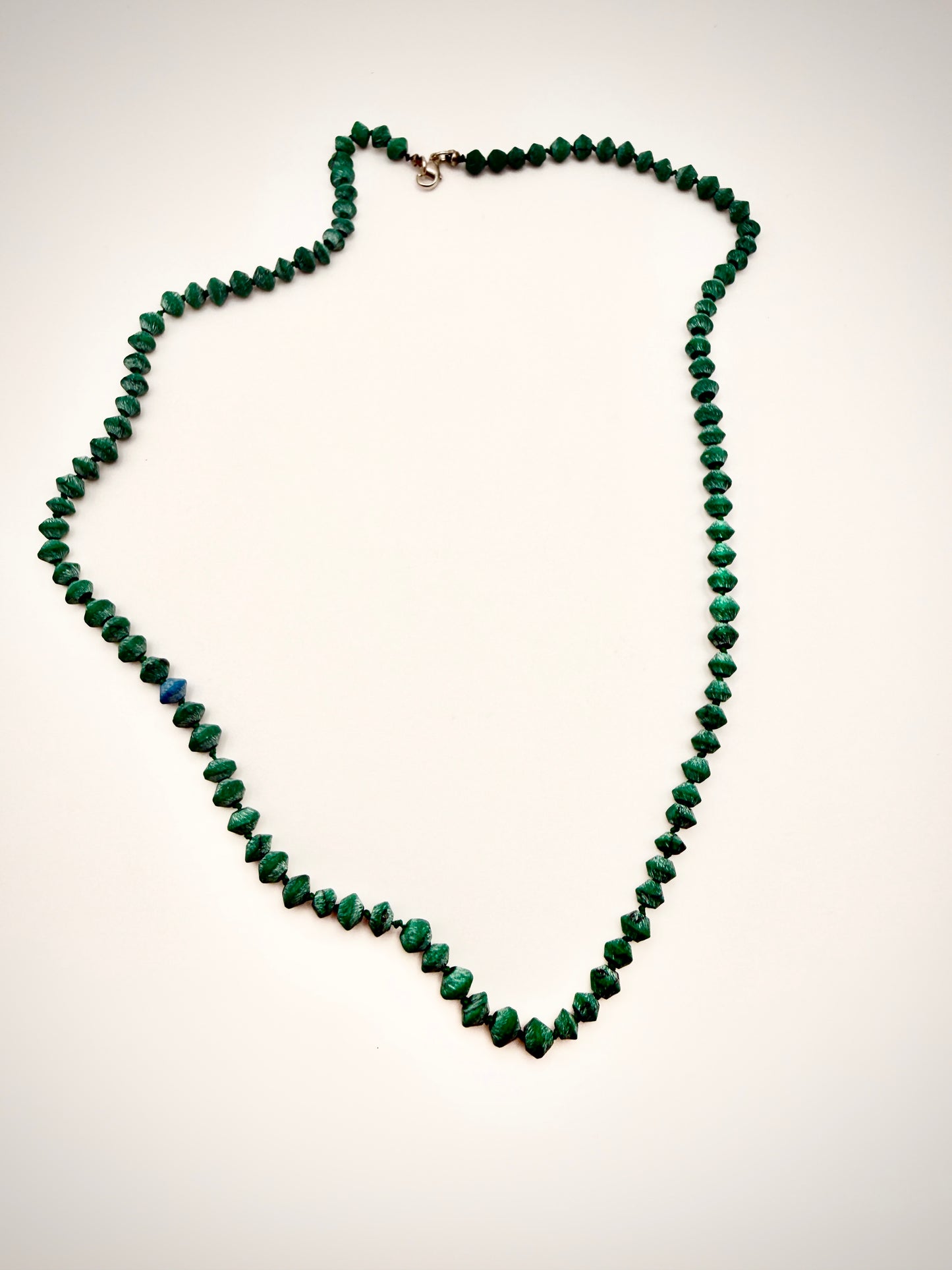18" Rondelle Turquoise Hand-Knotted Silk Cord Necklace