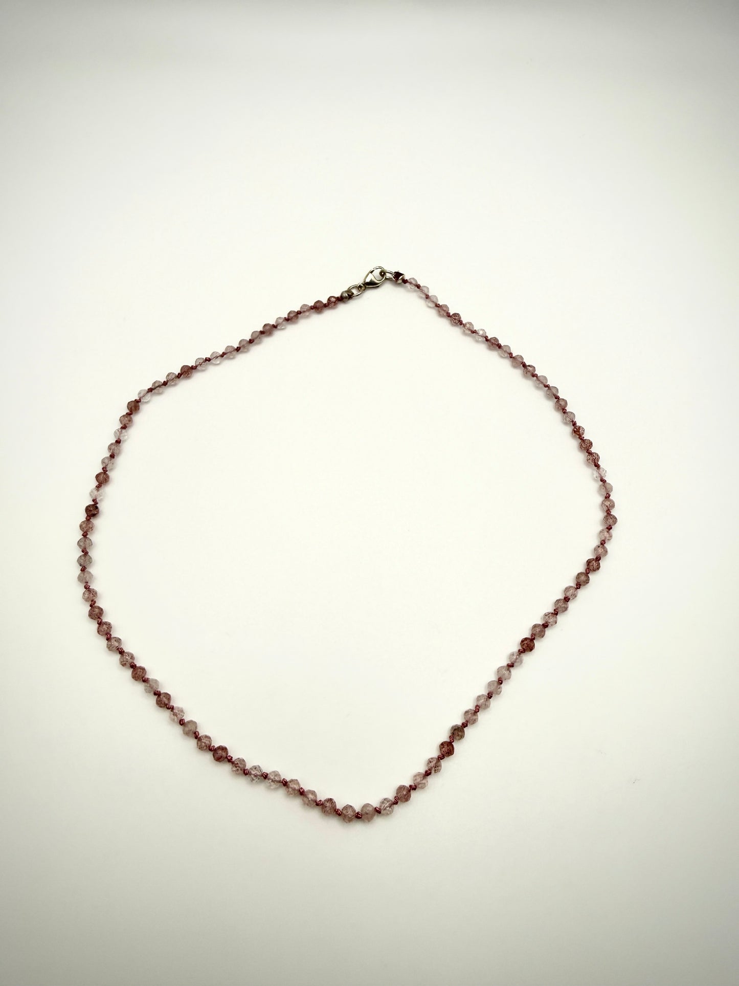 SS 15" Keiki Gemstone Hand-Knotted Silk Cord Necklace