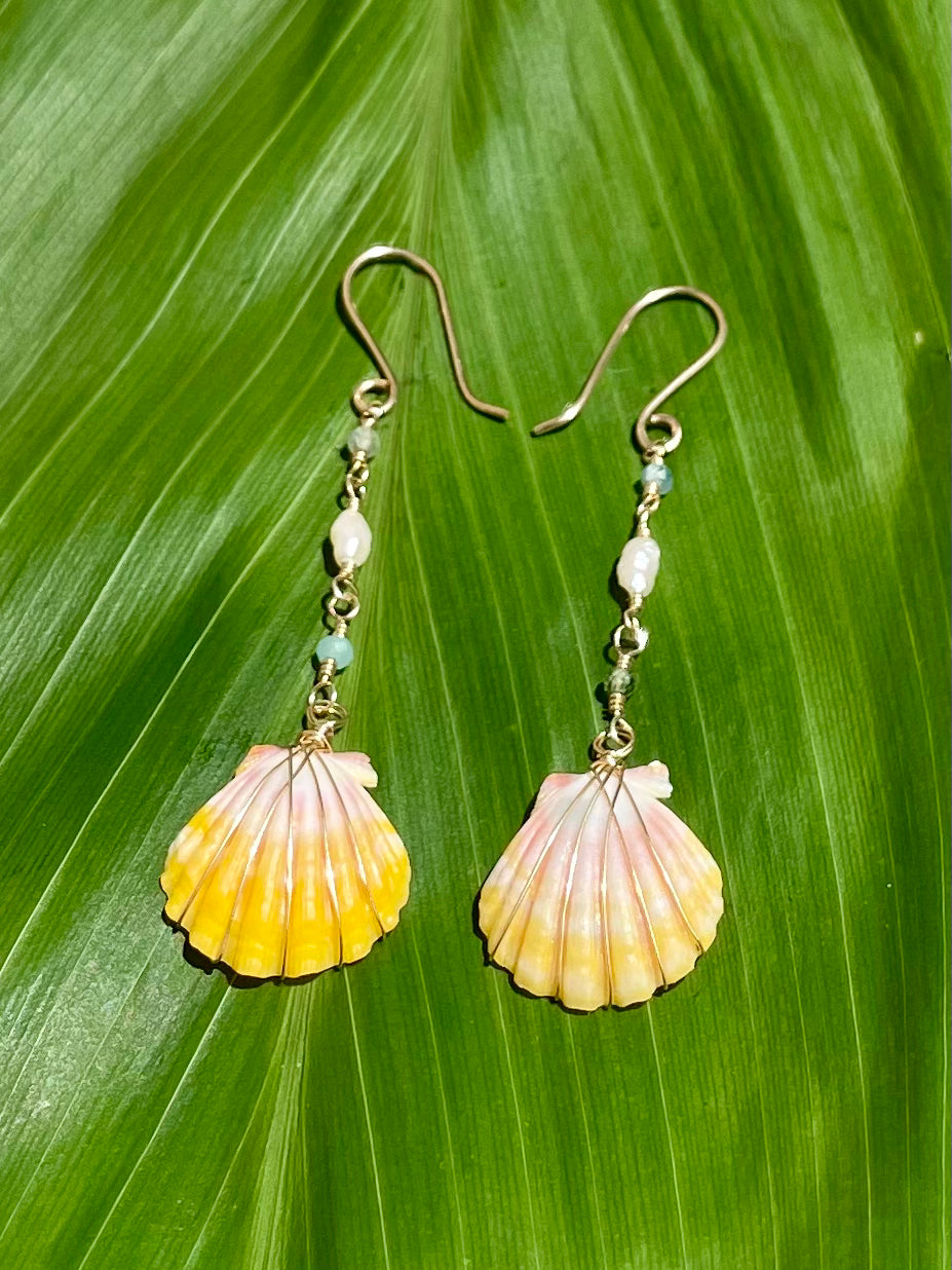 Sunrise Shell Apatite & Pearls