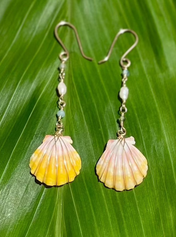 Sunrise Shell Apatite & Pearls