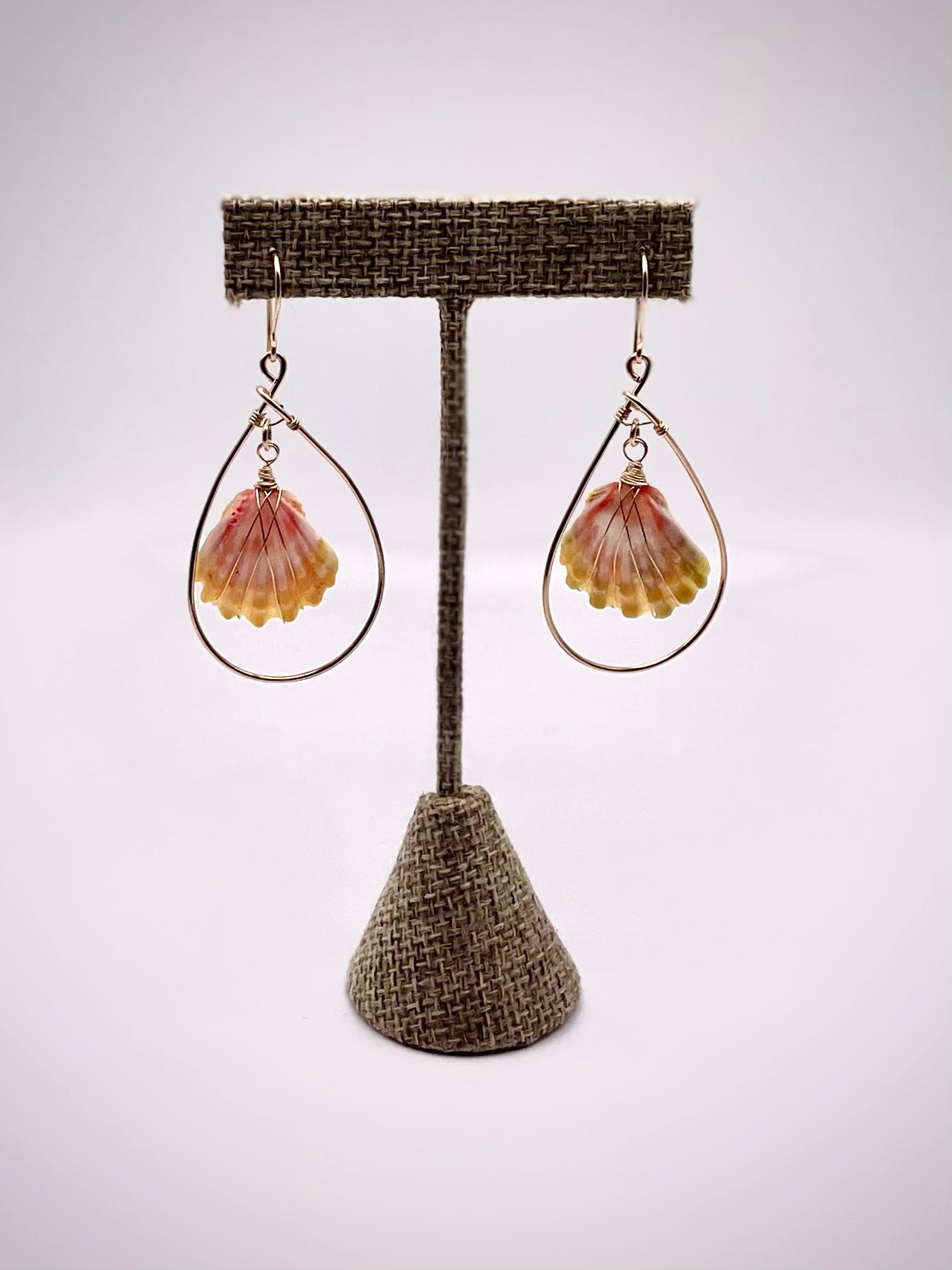 Sunrise Shell Teardrop Hoops