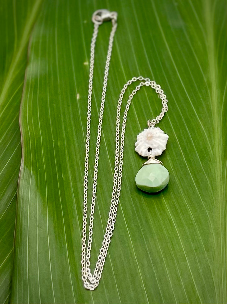 Ohana: False Opihi w/ Chrysoprase Necklace
