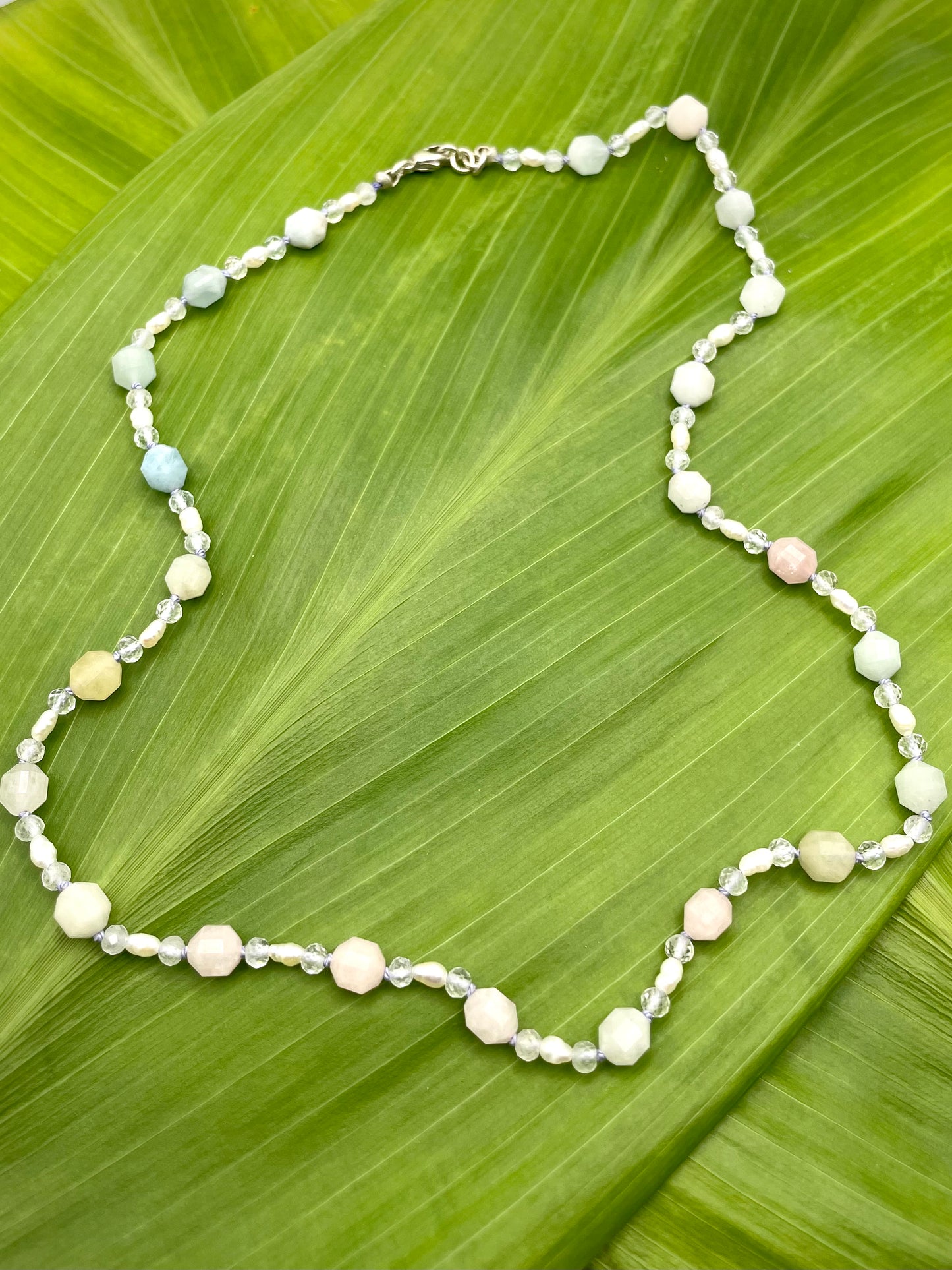Ohana: Morganite Rondelle necklace