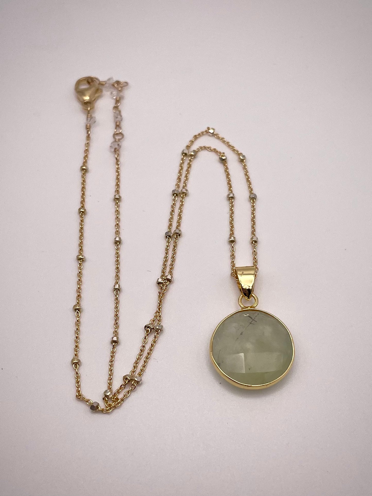 GF Satellite Chain Necklace w/ Peridot Pendant