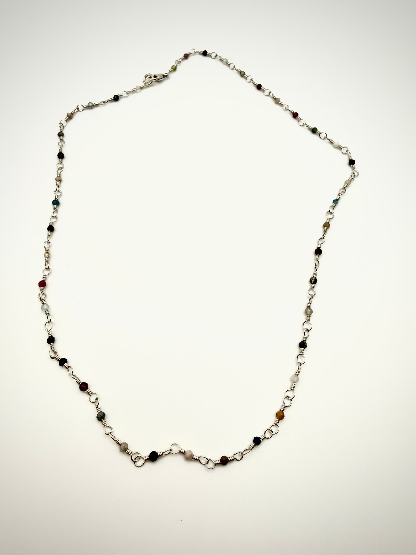 16" SS Handmade Mixed Gemstone Necklace