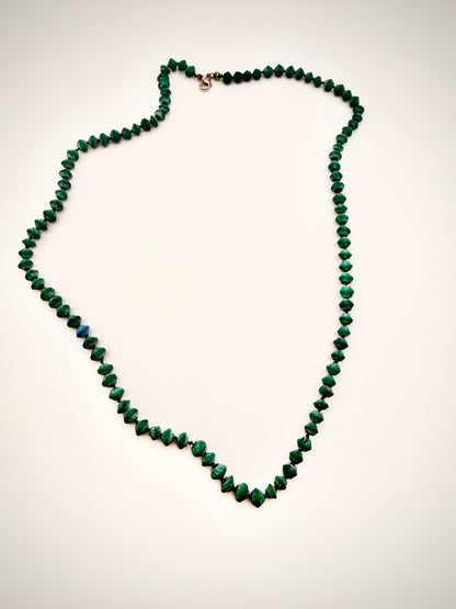 18" Rondelle Turquoise Hand-Knotted Silk Cord Necklace