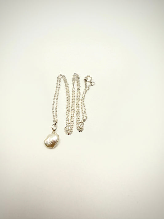 SS 18" Keshi Pearl Necklace