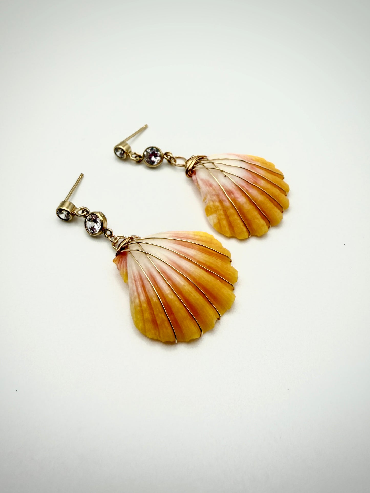GF Cubic Zirconia Sunrise Shell Earrings