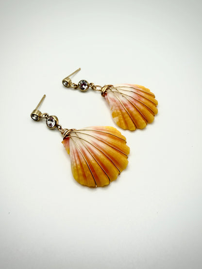 GF Cubic Zirconia Sunrise Shell Earrings