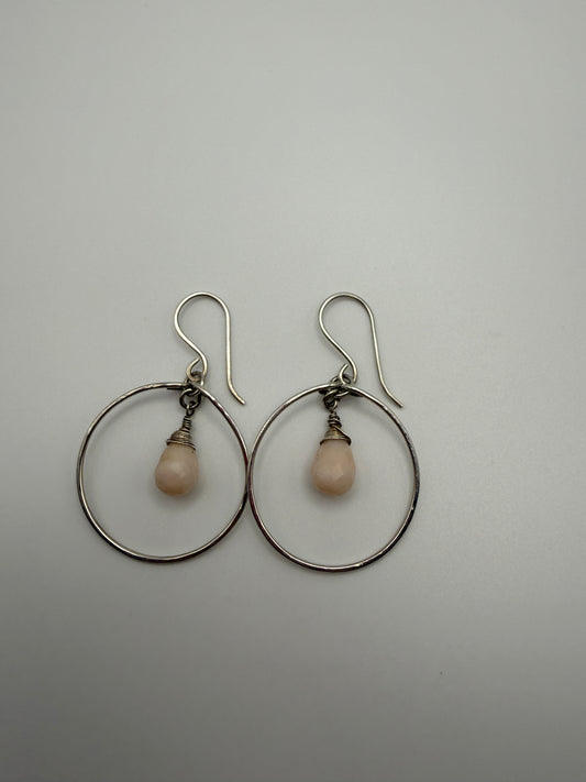 SS Pink Opal Hoops