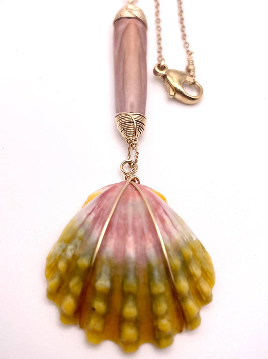 Sunrise Shell w/ Sea Urchin Necklace