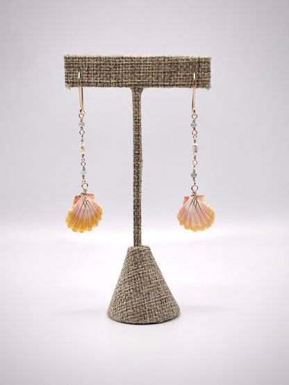 Sunrise Shell w/ Mixmatched Apatite and Pearls