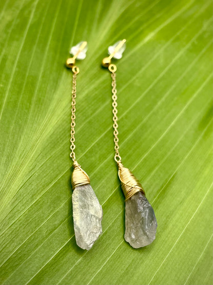 All That Glitters: Raw Labradorite Dangle