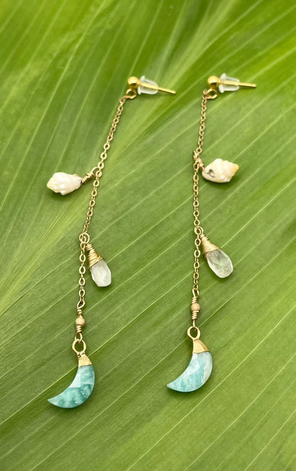All That Glitters: Larimar Moon Dangles