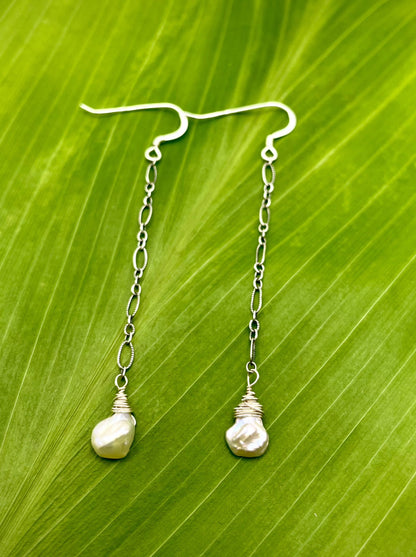 Ohana: Cornflake Pearl Dangles