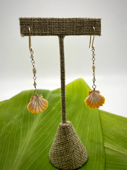 Sunrise Shell w/ Mixmatched Apatite and Pearls