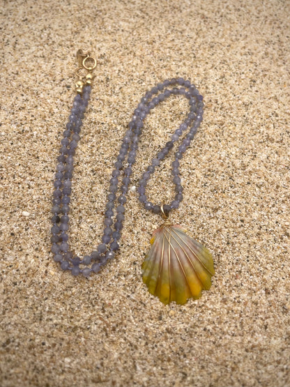 Sunrise Shell with Tanzanite Necklace