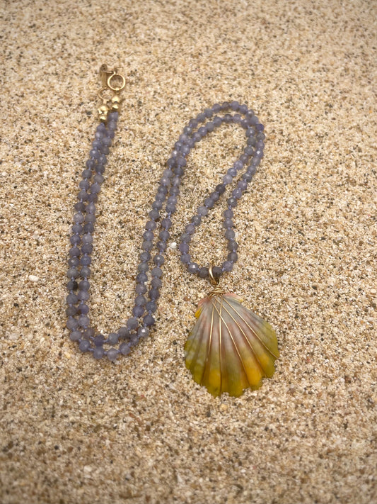 Sunrise Shell with Tanzanite Necklace