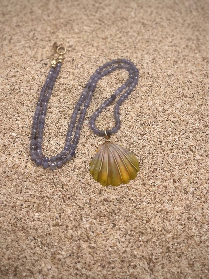 Sunrise Shell with Tanzanite Necklace